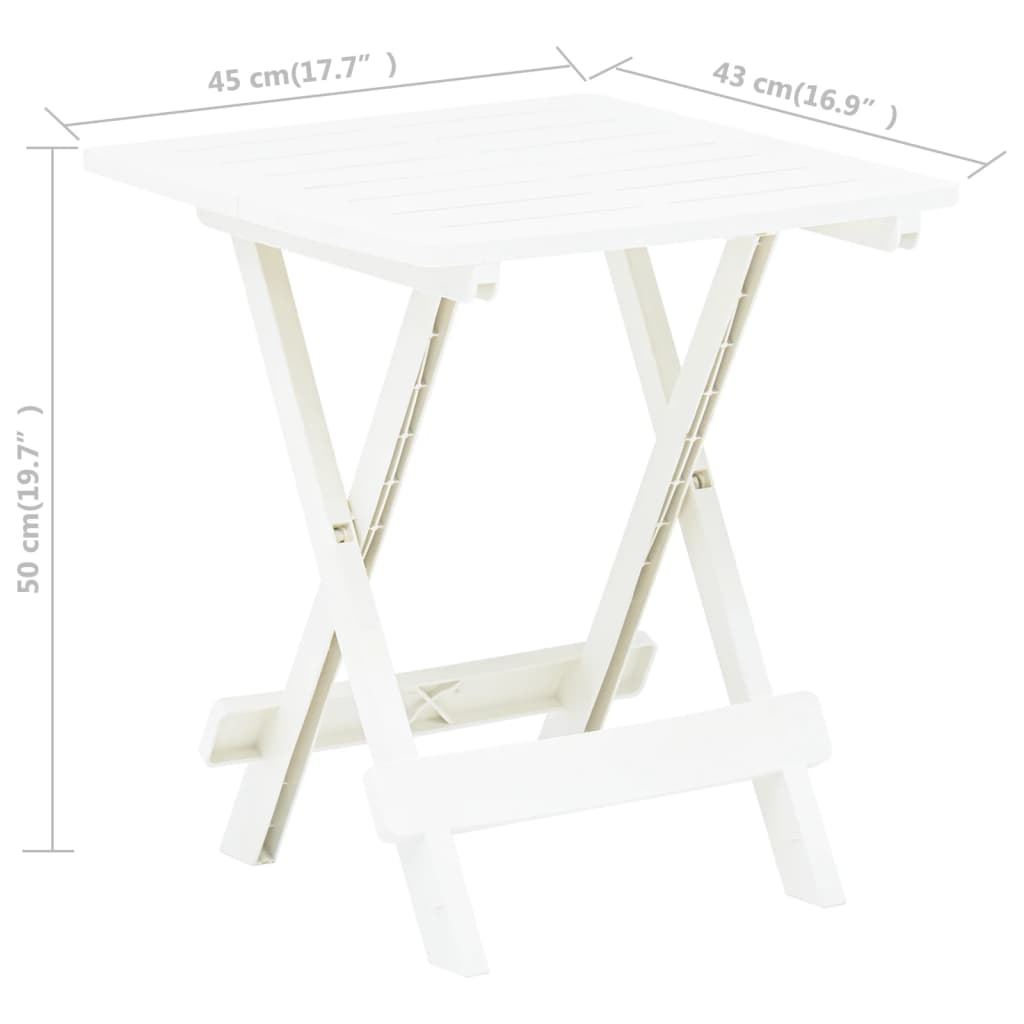 Table pliable de jardin Blanc 45x43x50 cm Plastique