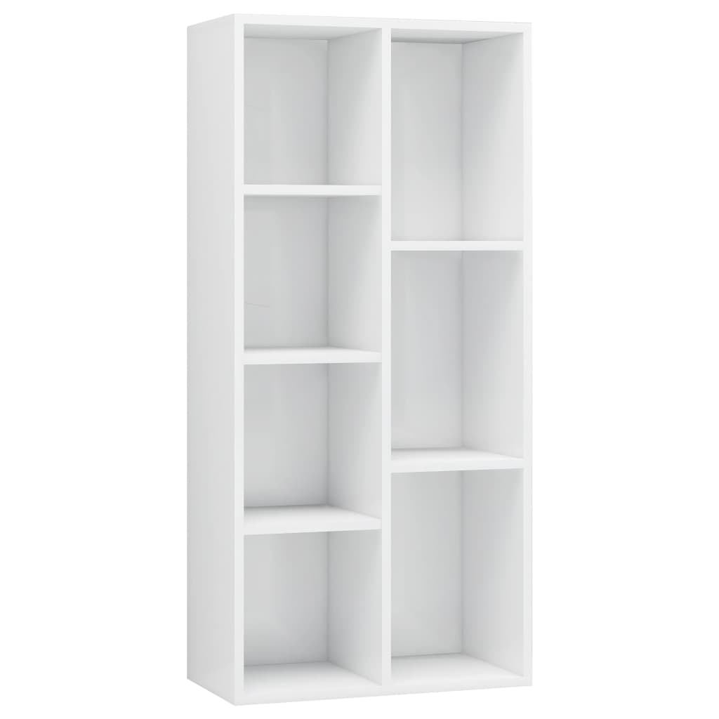 Bibliothèque Blanc brillant 50x25x106 cm Aggloméré