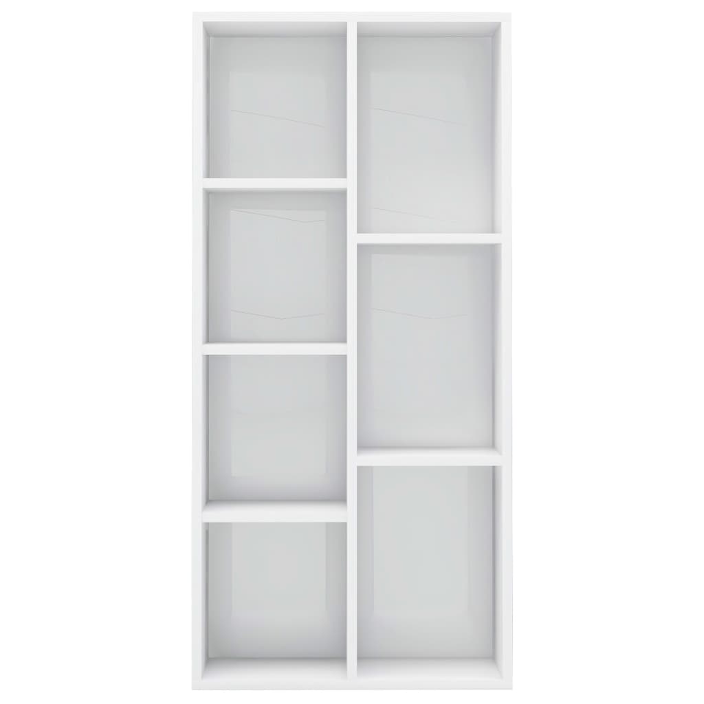 Bibliothèque Blanc brillant 50x25x106 cm Aggloméré