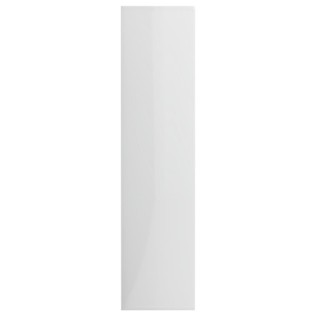 Bibliothèque Blanc brillant 50x25x106 cm Aggloméré