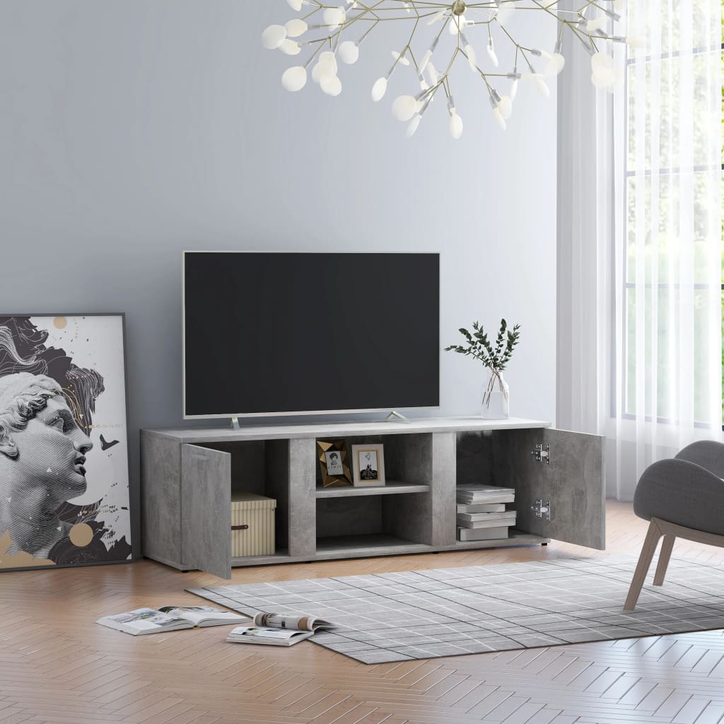 Meuble TV Gris béton 120x34x37 cm Aggloméré