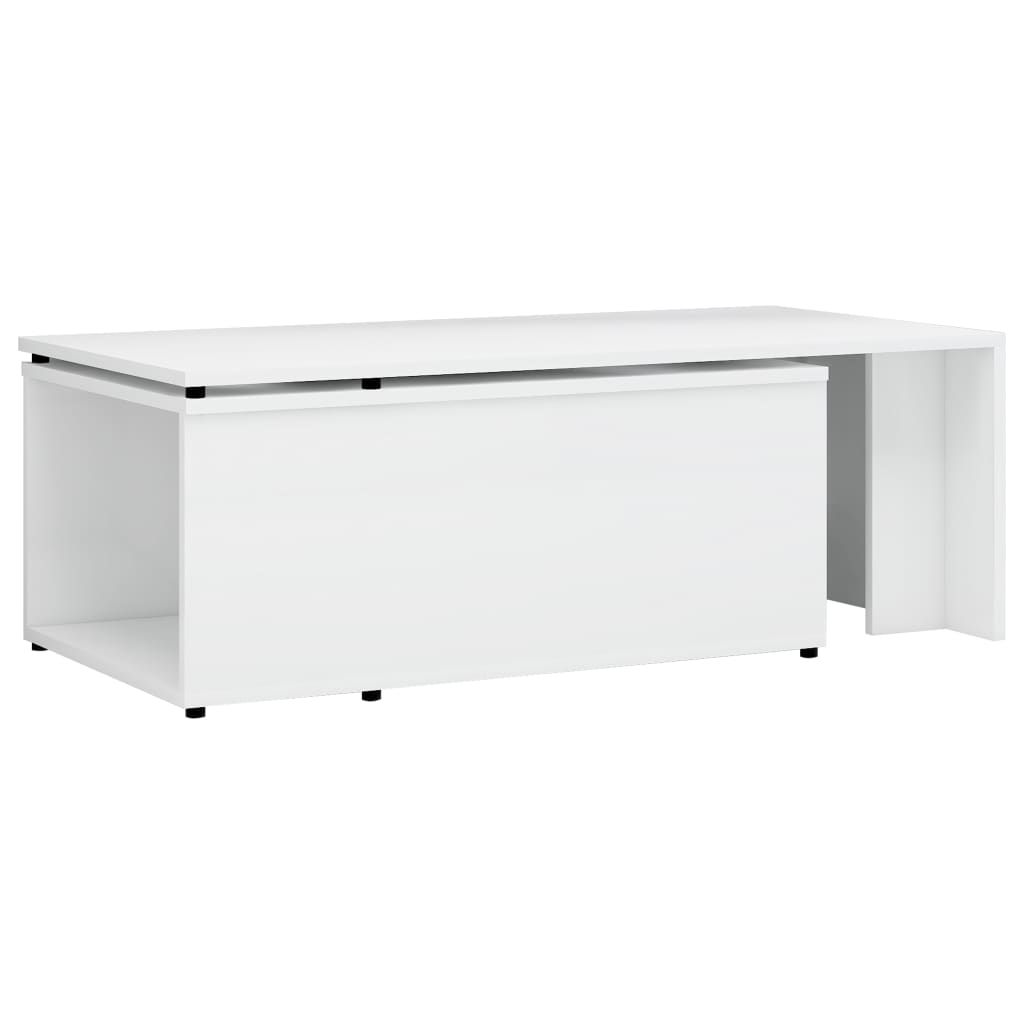 Table basse Blanc brillant 150x50x35 cm Aggloméré
