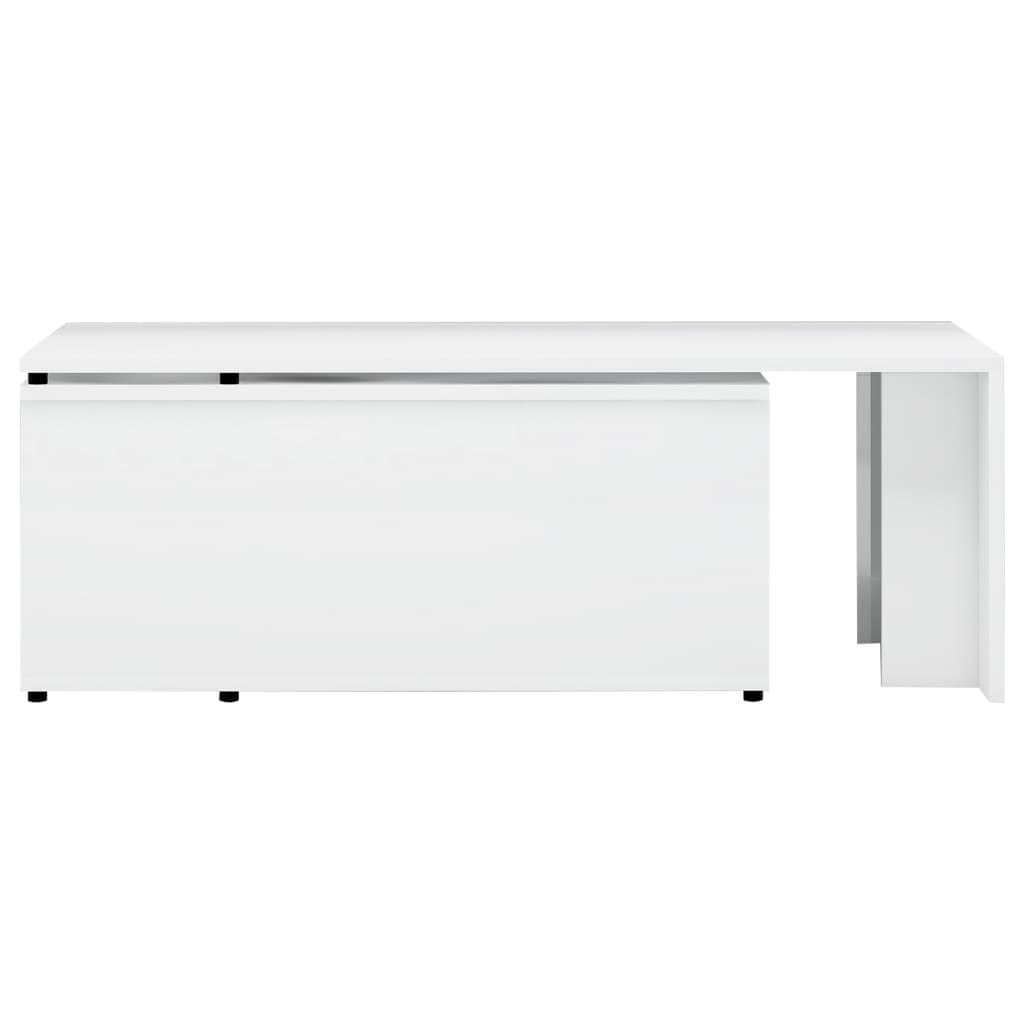 Table basse Blanc brillant 150x50x35 cm Aggloméré
