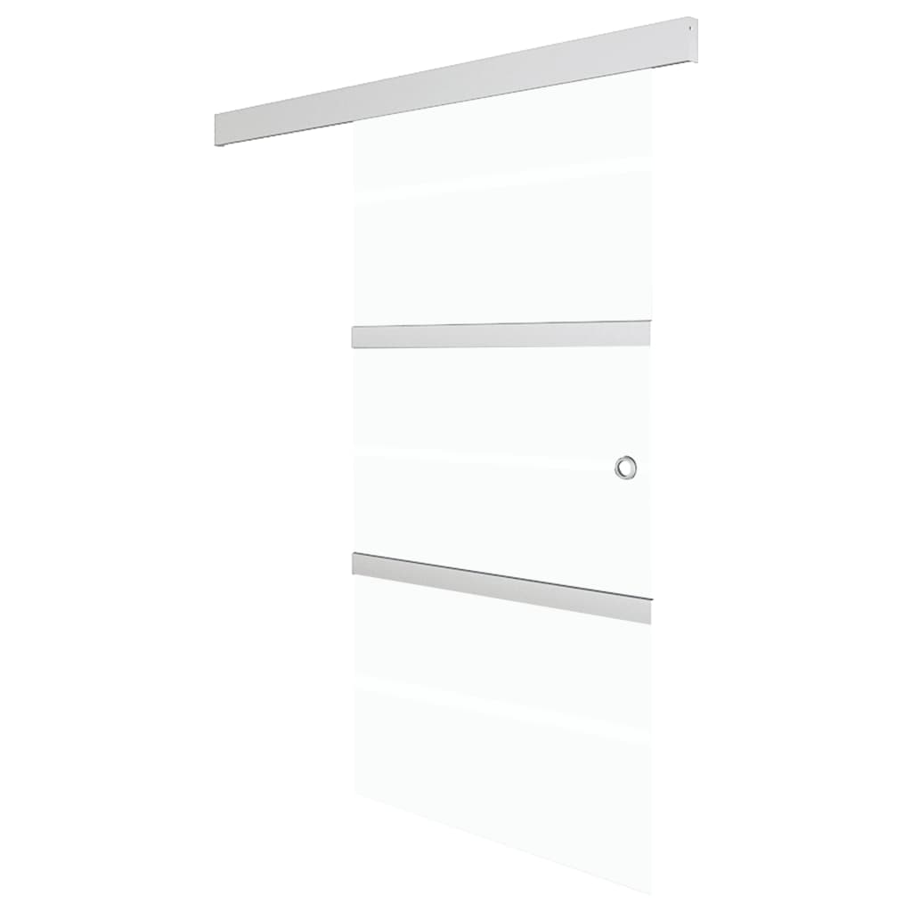 Porte coulissante butées souples Verre ESG aluminium 90x205 cm