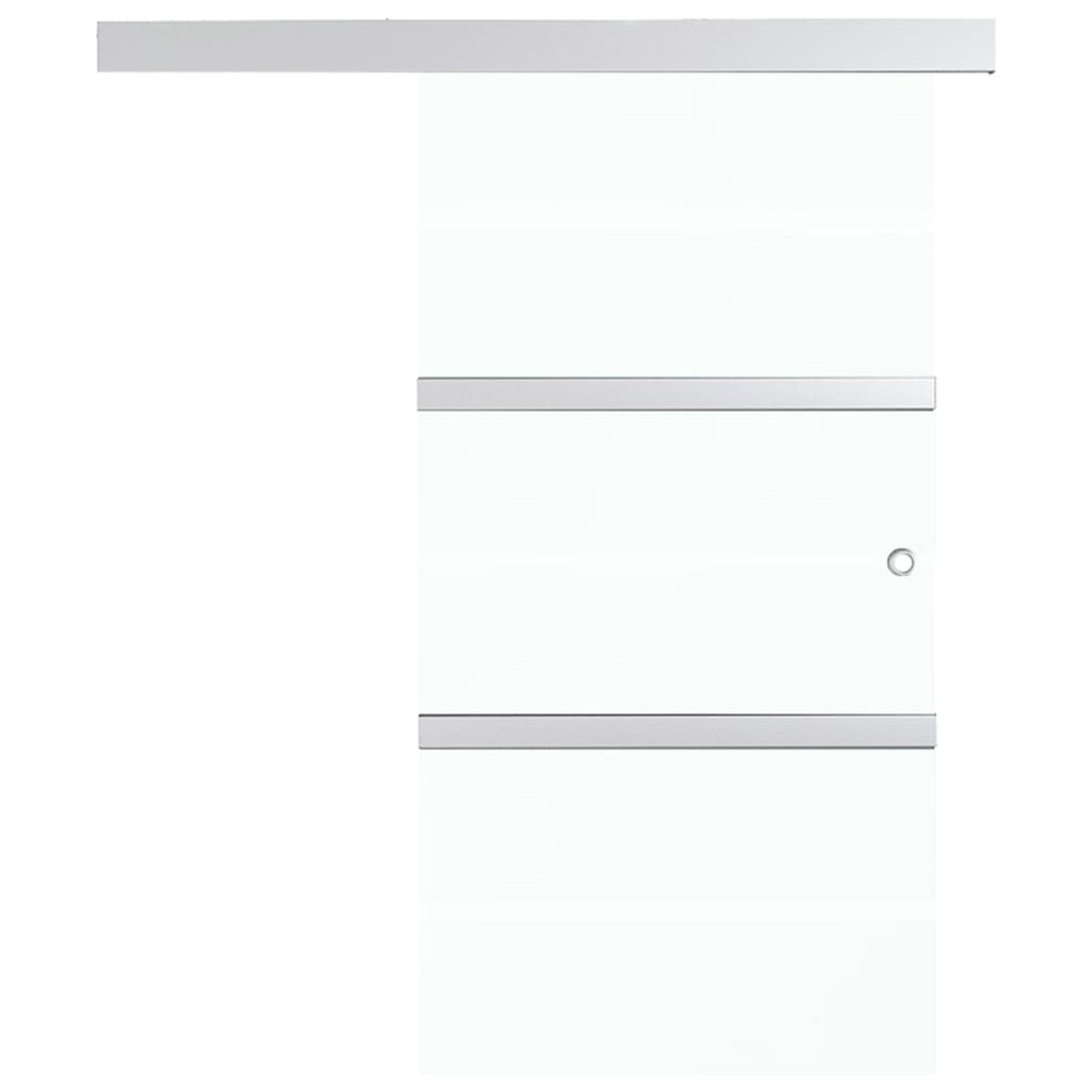 Porte coulissante butées souples Verre ESG aluminium 90x205 cm