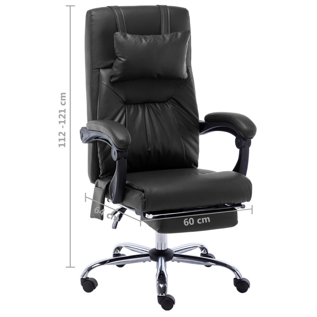 Chaise de bureau de massage Noir Similicuir