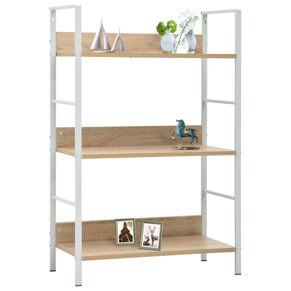 Bibliothèque à 3 niveaux Chêne 60x27,6x90,5 cm Aggloméré