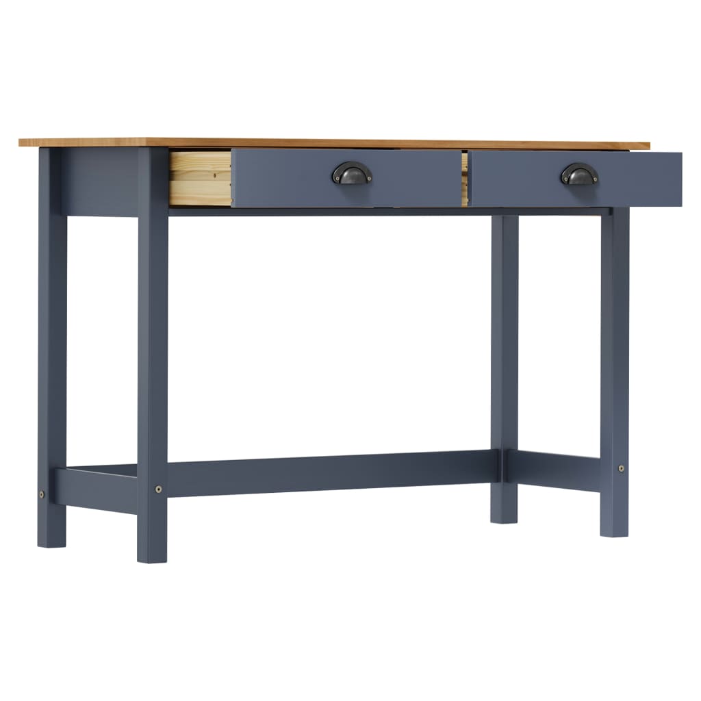 Table console avec 2 tiroirs Gris 110x45x74 cm Pin solide