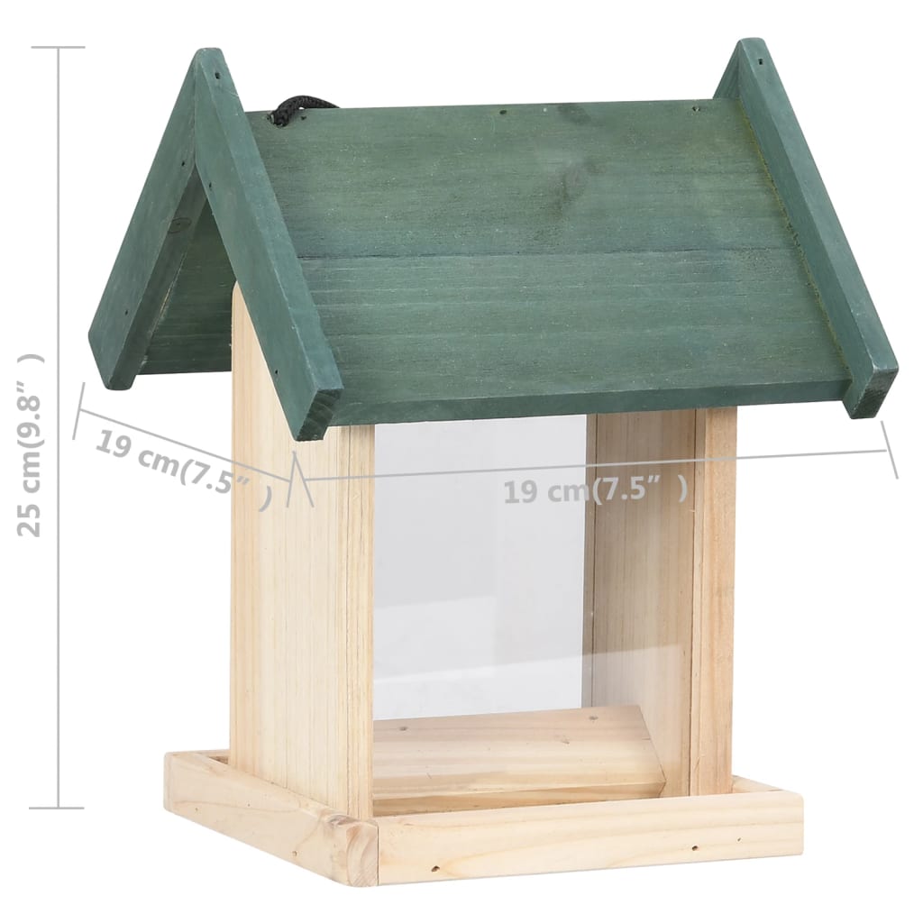 Mangeoires à oiseaux 4 pcs Bois de sapin