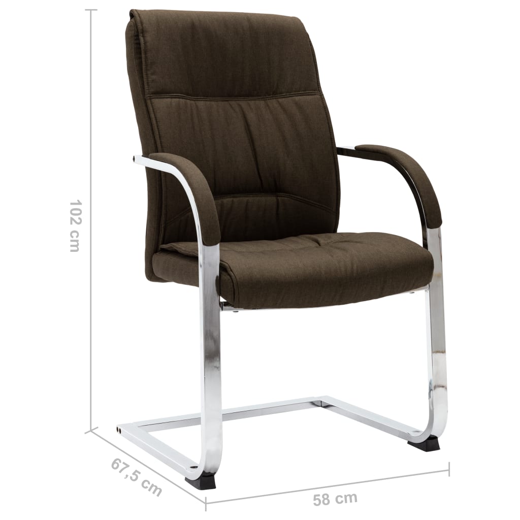 Chaise de bureau cantilever Marron Tissu
