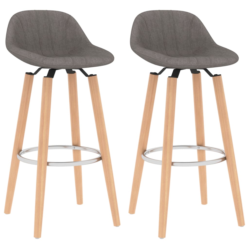 Tabourets de bar 2 pcs Gris clair Tissu