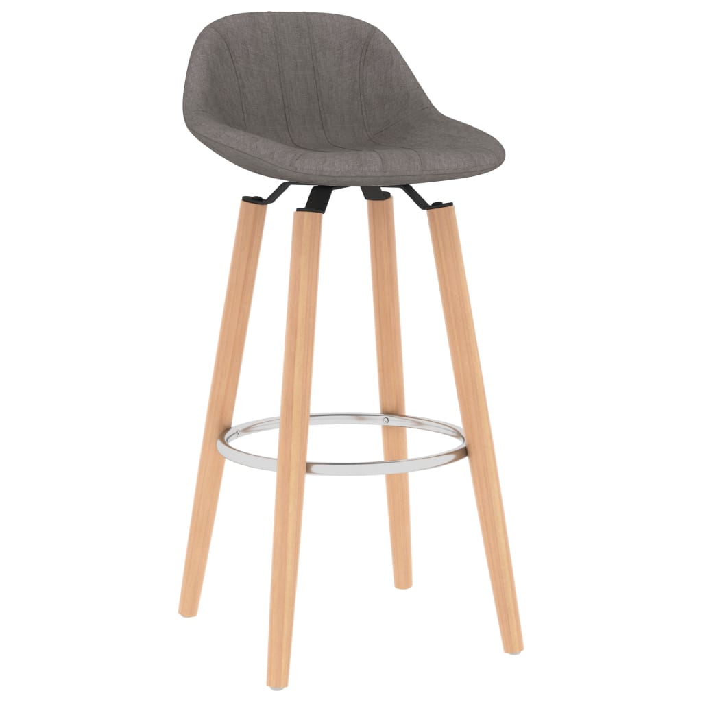 Tabourets de bar 2 pcs Gris clair Tissu