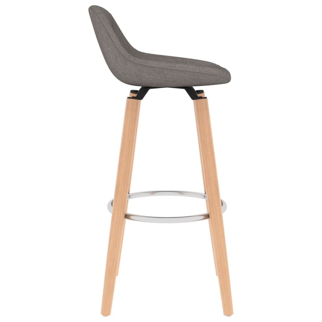 Tabourets de bar 2 pcs Gris clair Tissu