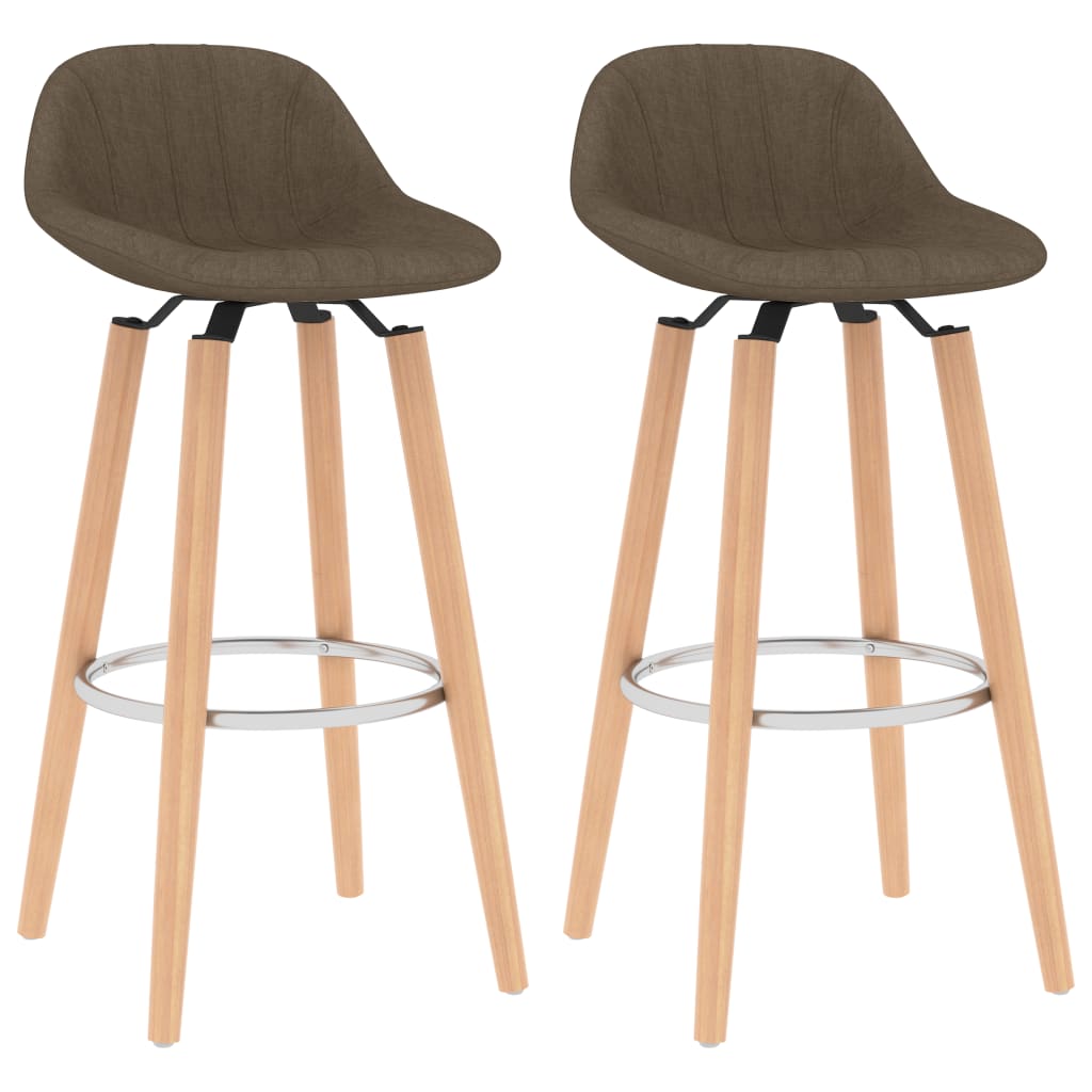 Tabourets de bar 2 pcs Marron Tissu