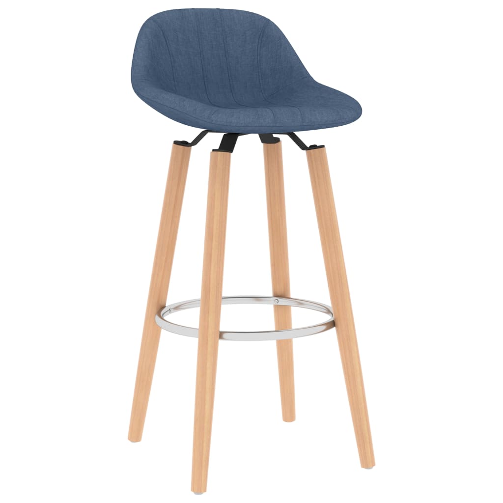 Tabourets de bar 2 pcs Bleu Tissu