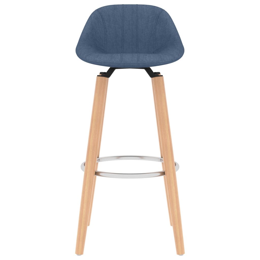 Tabourets de bar 2 pcs Bleu Tissu
