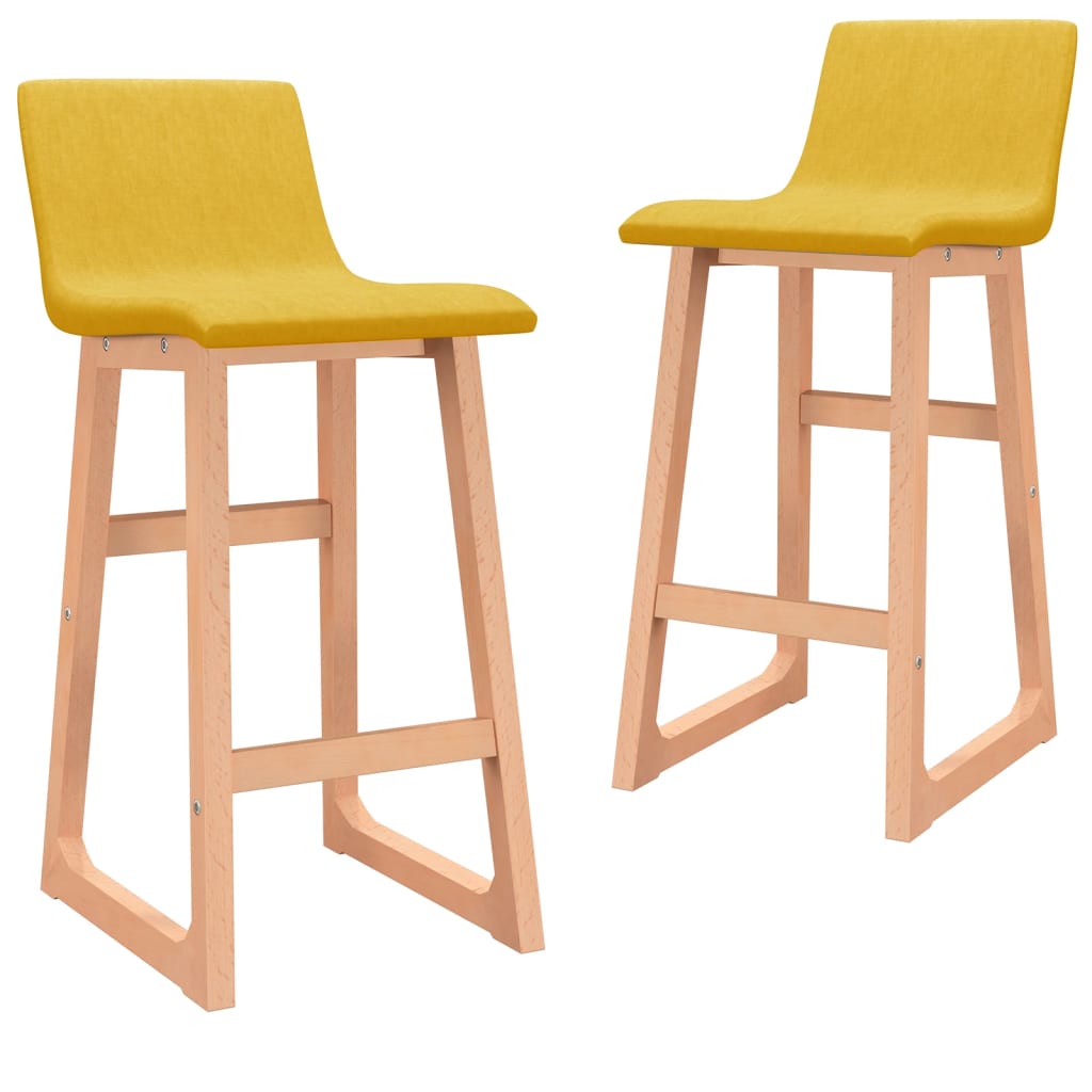 Tabourets de bar 2 pcs Jaune moutarde Tissu