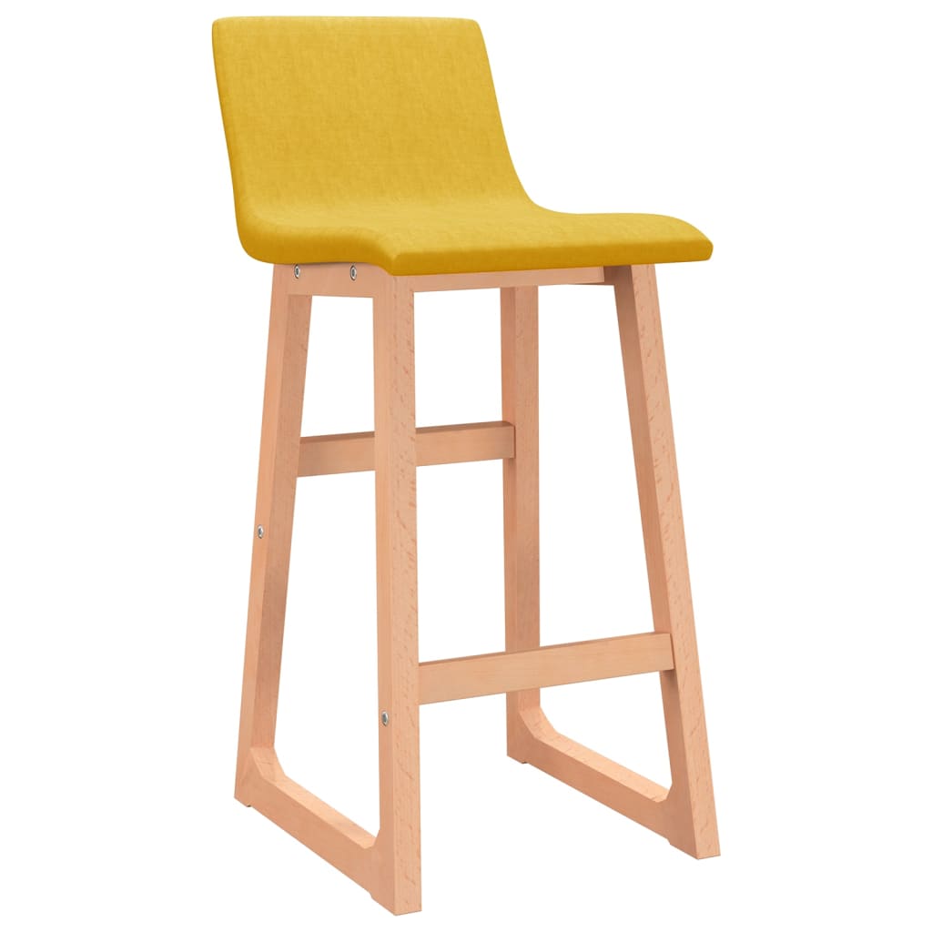 Tabourets de bar 2 pcs Jaune moutarde Tissu