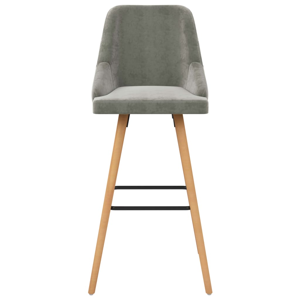 Tabourets de bar 2 pcs Gris clair Velours