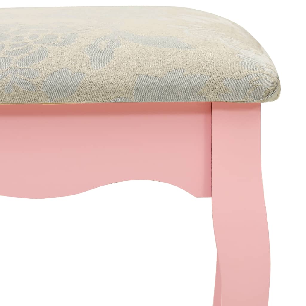 Ensemble de coiffeuse avec tabouret Rose 80x69x141 cm Paulownia