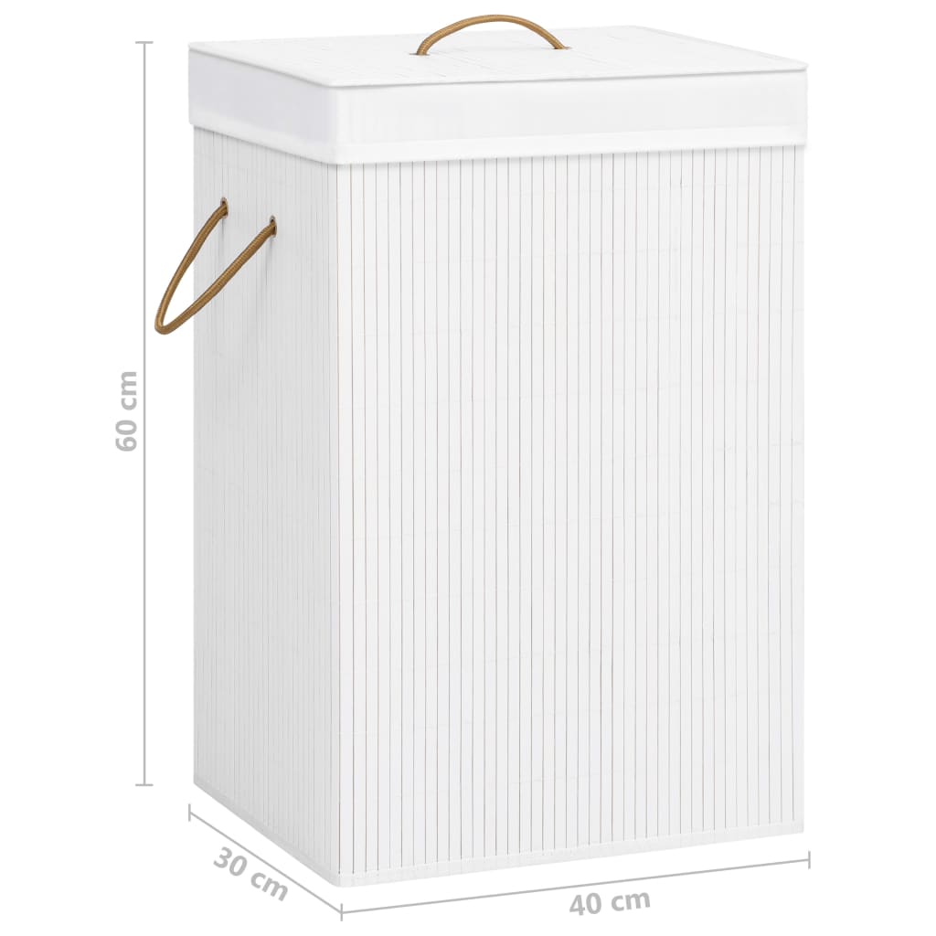 Panier à linge Bambou Blanc