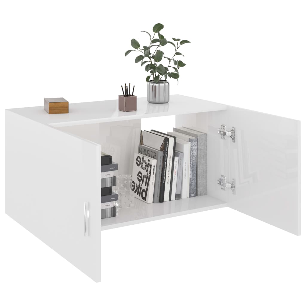 Armoire murale Blanc brillant 80x39x40 cm Aggloméré