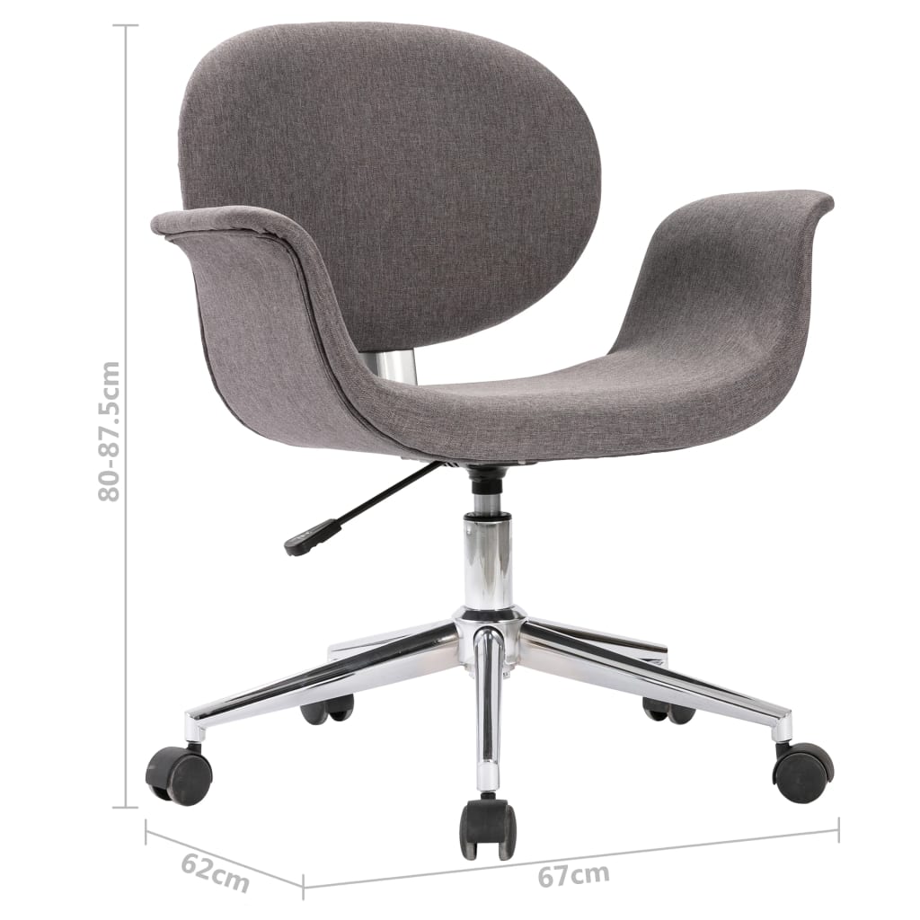 Chaise pivotante de bureau Gris Tissu
