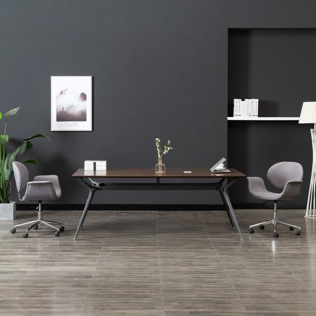 Chaise pivotante de bureau Gris Tissu
