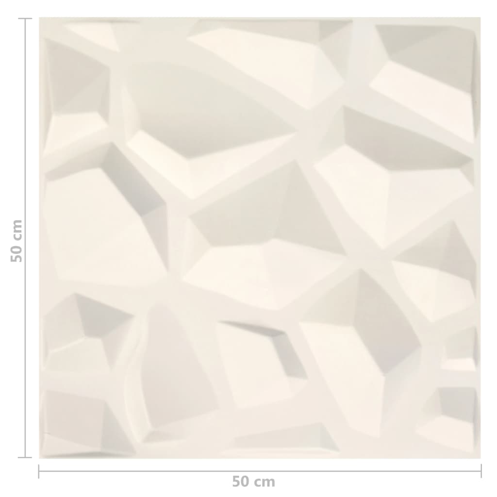 Panneaux muraux 3D 12 pcs 0,5x0,5 m 3 m²
