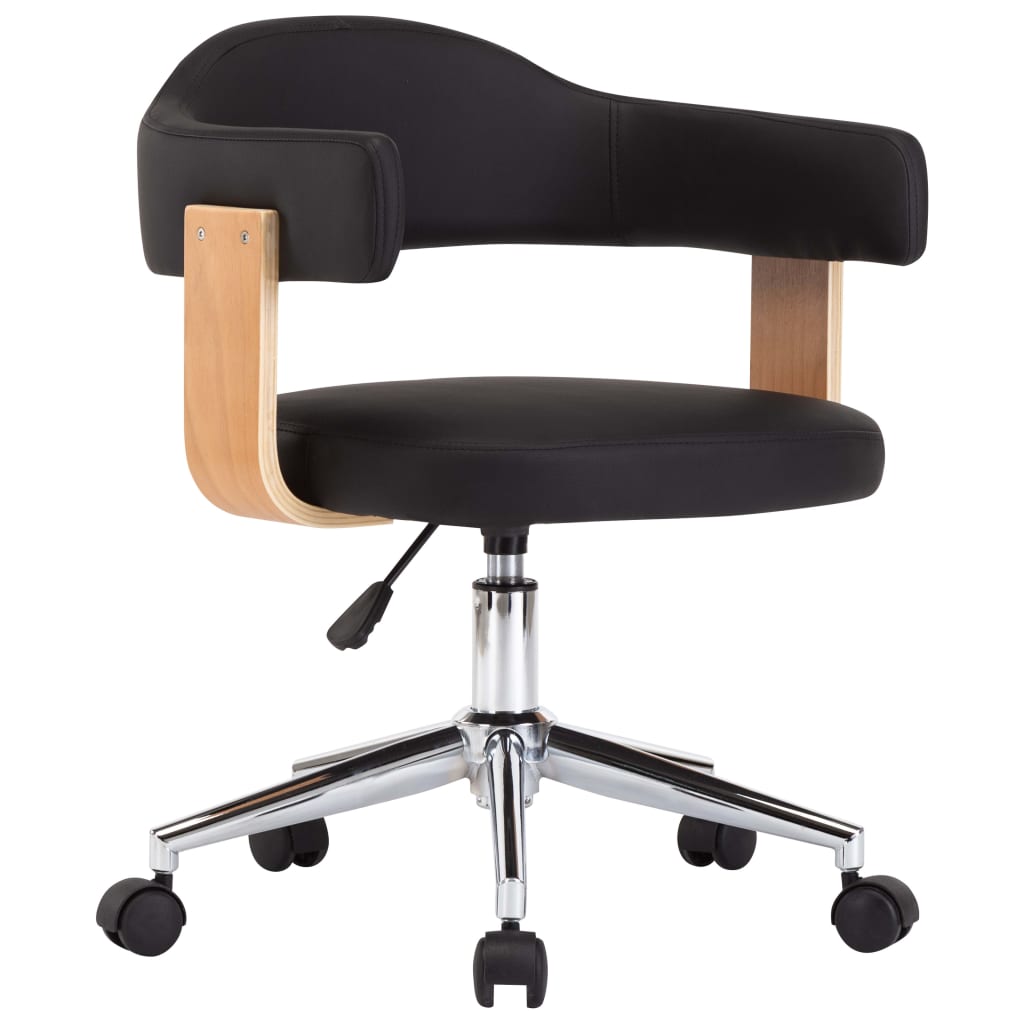 Chaises de salle à manger pivotantes 2 pcs Noir Similicuir