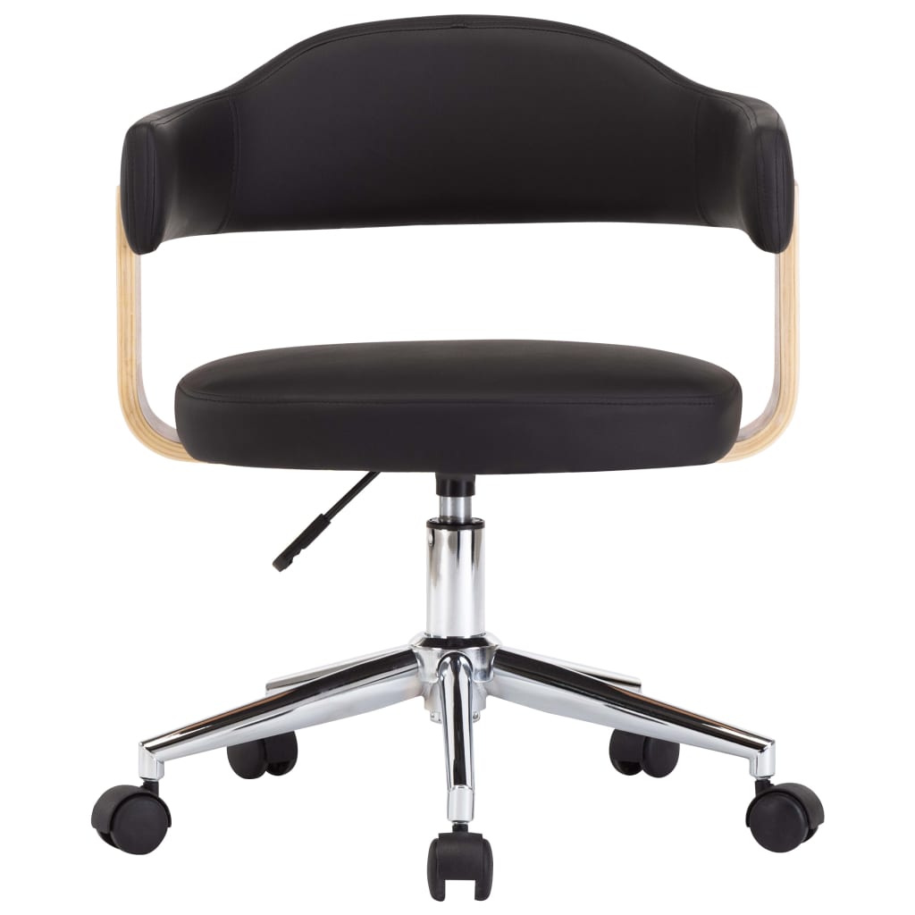 Chaises de salle à manger pivotantes 2 pcs Noir Similicuir