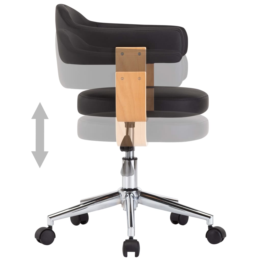 Chaises de salle à manger pivotantes 2 pcs Noir Similicuir