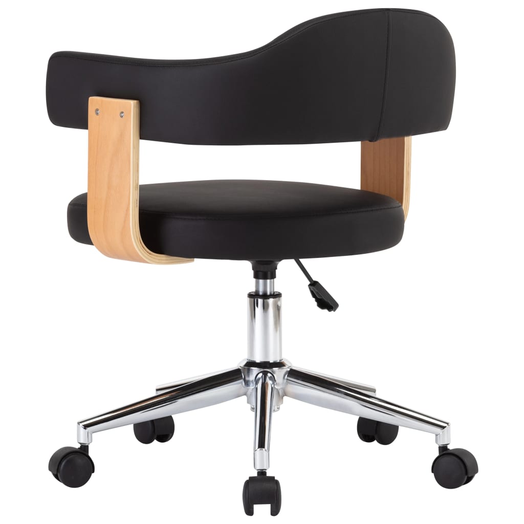Chaises de salle à manger pivotantes 2 pcs Noir Similicuir