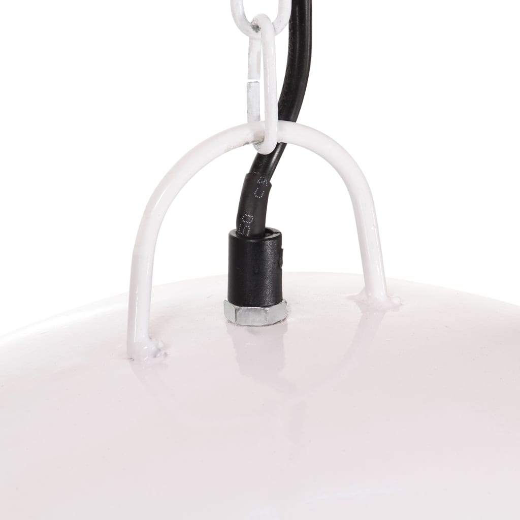 Lampe suspendue industrielle vintage 25 W Blanc Rond 41 cm E27