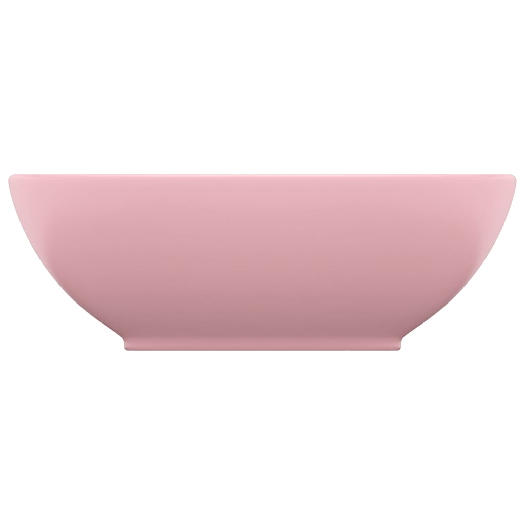 Lavabo ovale de luxe Rose mat 40x33 cm Céramique