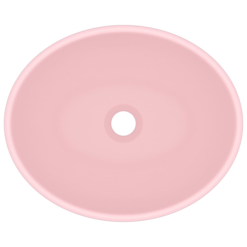 Lavabo ovale de luxe Rose mat 40x33 cm Céramique