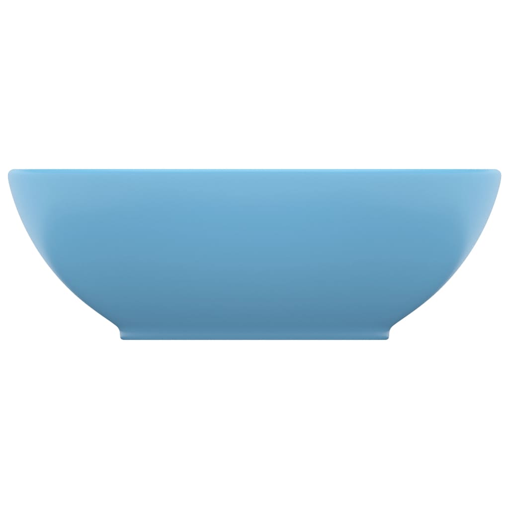 Lavabo ovale de luxe Bleu clair mat 40x33 cm Céramique