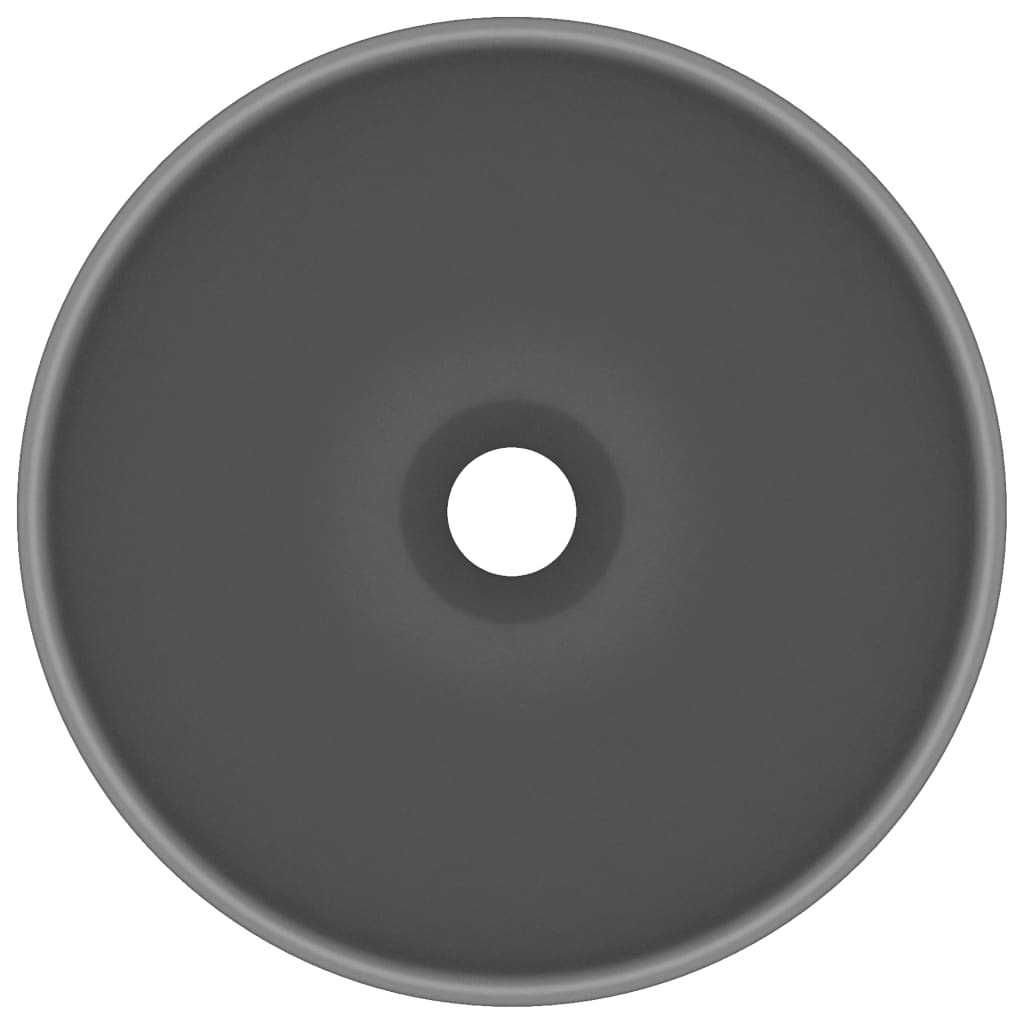 Lavabo rond de luxe de salle Gris foncé mat 32,5x14cm Céramique