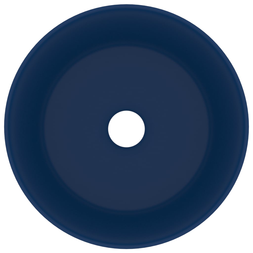 Lavabo rond de luxe Bleu foncé mat 40x15 cm Céramique