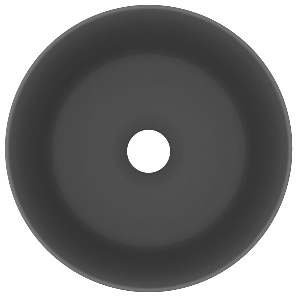Lavabo rond de luxe Gris foncé mat 40x15 cm Céramique