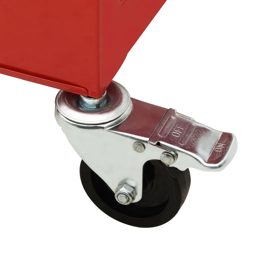 Chariot à outils avec 4 tiroirs Acier Rouge