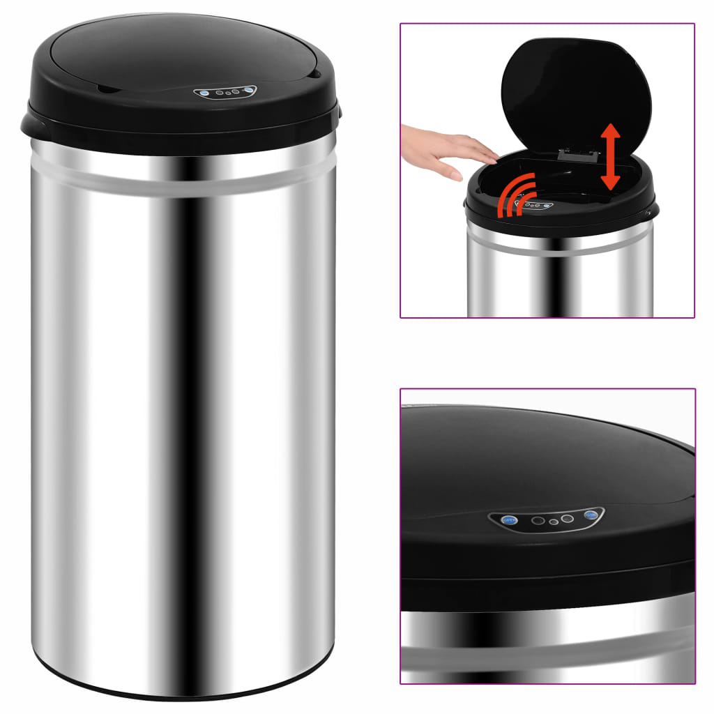 Poubelle à capteur automatique 50 L Acier inoxydable