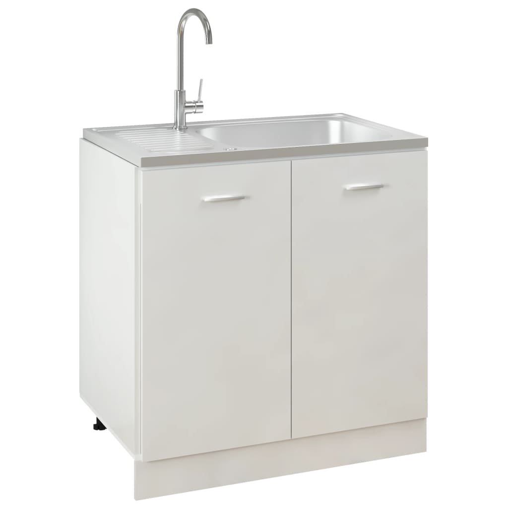 Jeu d'évier de cuisine et égouttoir Argenté 800x500x155 mm Inox