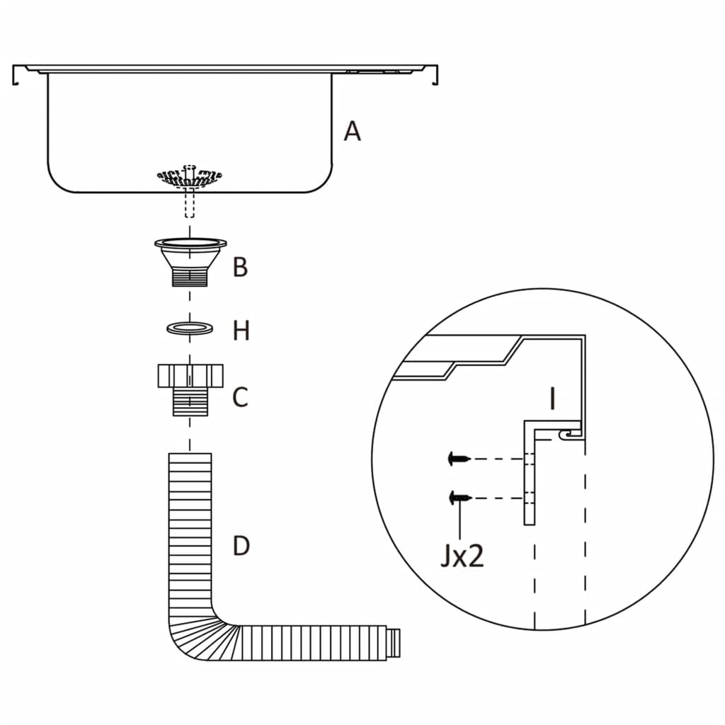 Jeu d'évier de cuisine et égouttoir Argenté 800x500x155 mm Inox