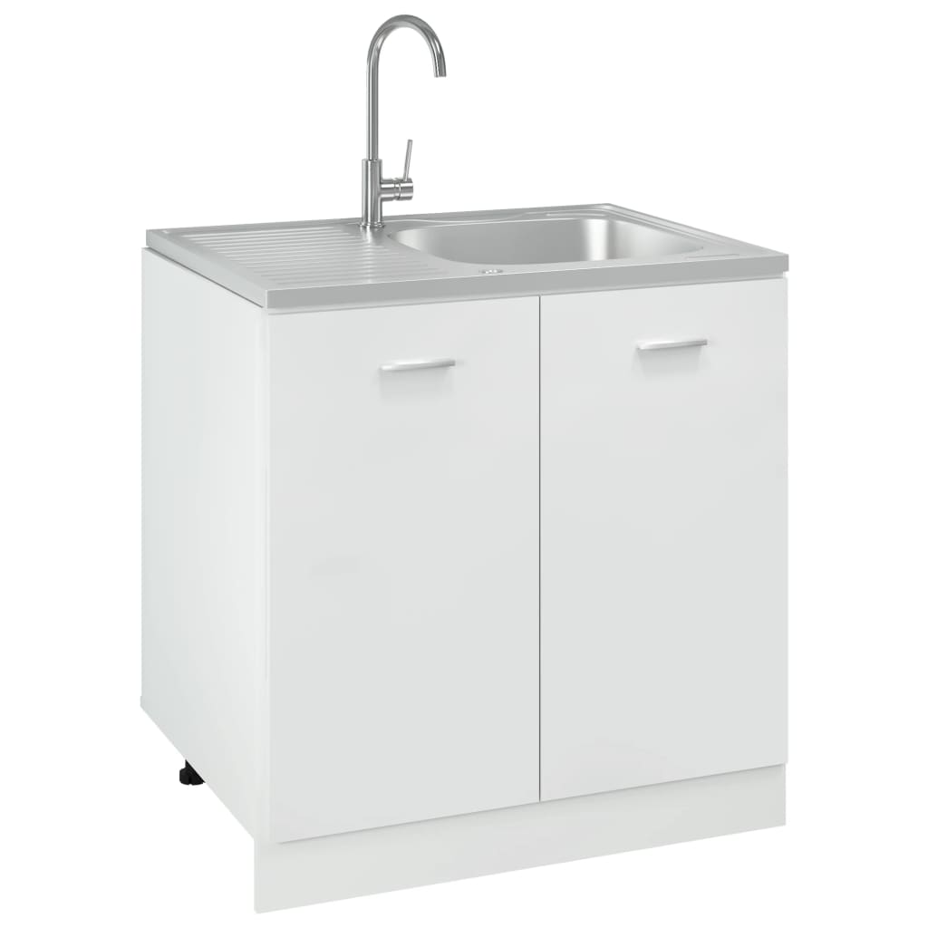 Jeu d'évier de cuisine et égouttoir Argenté 800x600x155 mm Inox