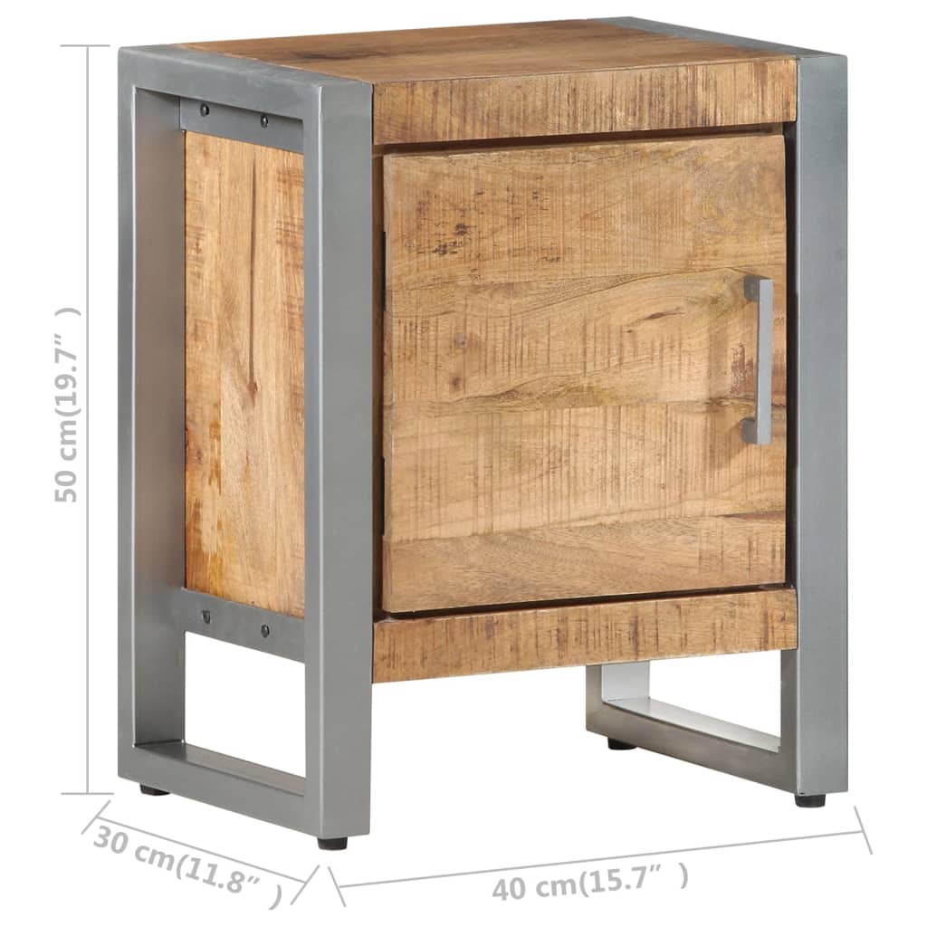 Table de chevet 40x30x50 cm Bois de manguier brut