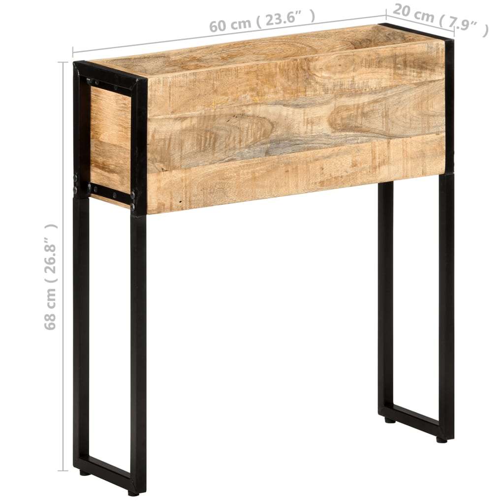 Jardinière 60x20x68 cm Bois de manguier brut