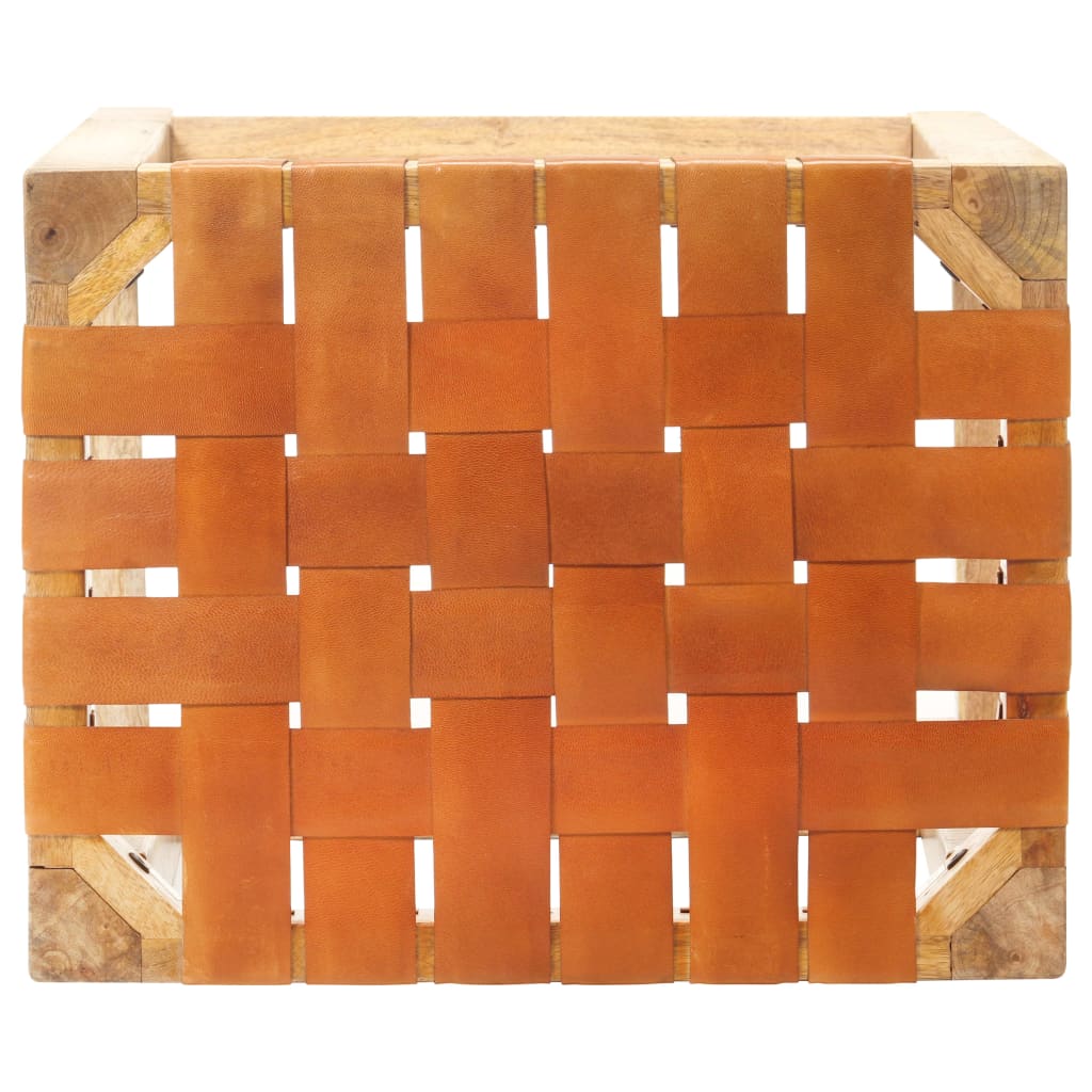 Tabourets de bar 2 pcs Marron Cuir véritable 75 cm
