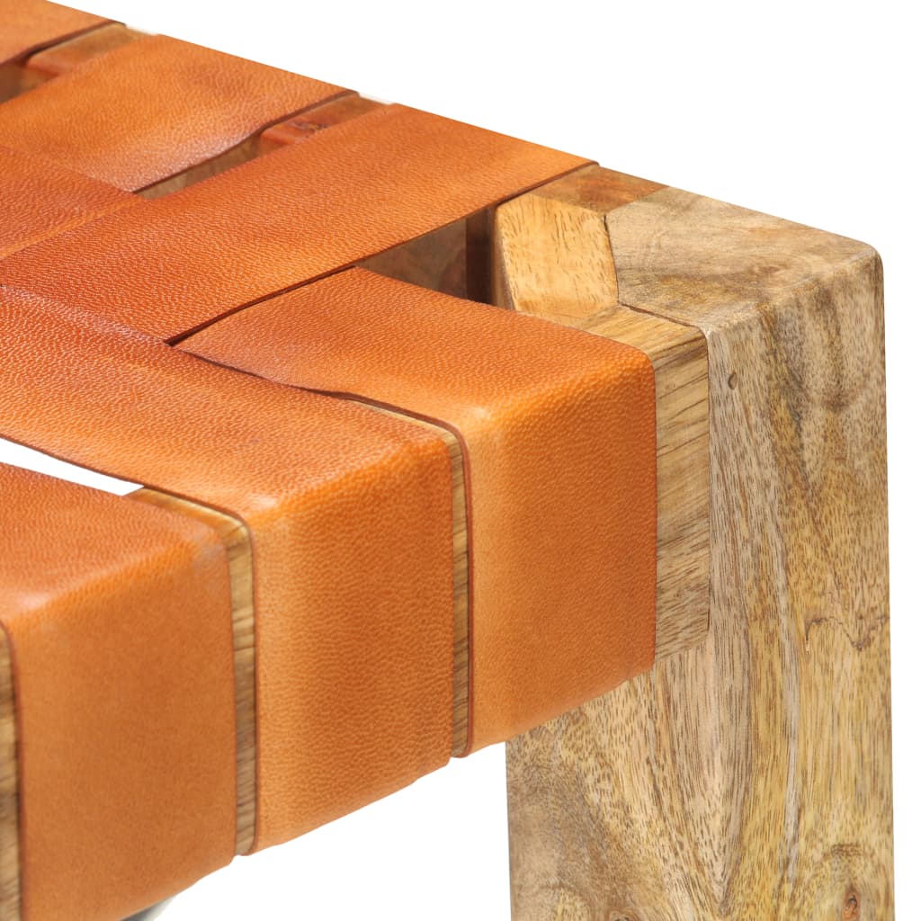 Tabourets de bar 2 pcs Marron Cuir véritable 75 cm