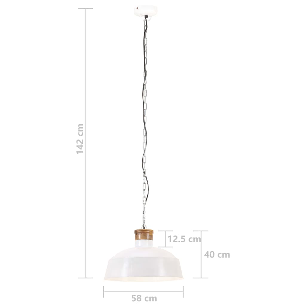 Lampe suspendue industrielle 58 cm Blanc E27